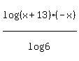 +log%28%28x%2B13%29%28-x%29%29+%2Flog%286%29%29=+2