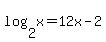 +log%28+2%2Cx+%29+=+12x+-+2+