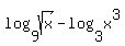 +log%28+9%2C+sqrt%28x%29%29-log%28+3%2C+x%5E3%29