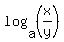 +log%28+a%2C%28x%2Fy%29+%29++