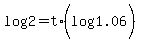 +log%282%29+=+t%2A%28+log%28+1.06+%29+%29+