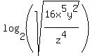 +log%282%2C%28sqrt%2816x%5E5y%5E2%2Fz%5E4%29%29%29+