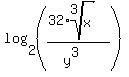 +log%282%2C+%28%2832%2Aroot%283%2Cx%29%29%2F%28y%5E3%29%29%29+