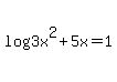 +log%283x%5E2%2B5x%29=1+