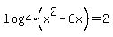 +log%284%29%28x%5E2-6x%29=+2+