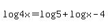 +log%284x%29+=+log%285%29+%2B+log%28x-4%29+