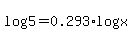 +log%285%29=0.293%2Alog%28x%29