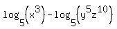 +log%285%2C%28x%5E3%29%29-log%285%2C%28y%5E5z%5E10%29%29+