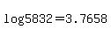 +log%285832%29+=+3.7658+