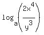 +log%28a%2C%282x%5E4%2Fy%5E3%29%29+