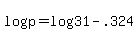 +log%28p%29+=+log%2831%29+-+.324+
