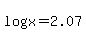 +log%28x%29+=+2.07+