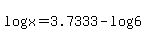 +log%28x%29++=+3.7333+-+log%286%29+