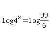 +log4%5Ex+=+log%2899%2F6%29