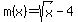 +m%28x%29=+sqrt+%28x%29-4+