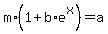 +m%2A%281+%2B+b%2Ae%5Ex%29+=+a+