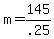 +m=+145+%2F+.25+