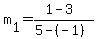 +m%5B1%5D+=+%28+1+-+3+%29+%2F+%28+5+-%28-1%29+%29+