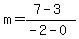 +m+=+%287-3%29%2F%28-2-0%29