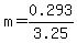 +m+=+0.293%2F3.25+