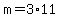 +m+=+3%2A11+