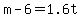 +m+-+6+=+1.6t+