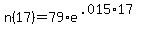 +n%2817%29+=+79%2Ae%5E%28+.015%2A17+%29+