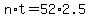 +n%2At+=+52%2A2.5+