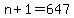 +n%2B1+=+647+