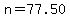 +n=77.50+