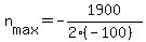 +n%5Bmax%5D+=+-1900+%2F+%282%2A%28-100%29%29+
