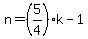 +n+=+%285%2F4%29%2Ak+-+1+