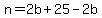 +n+=+2b+%2B+25+-+2b+
