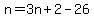 +n+=+3n+%2B+2+-+26+