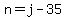 +n+=+j+-+35+