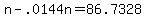 +n+-+.0144n+=+86.7328+