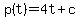 +p%28t%29+=+4t+%2B+c+