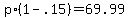 +p%2A%281+-+.15%29+=+69.99+