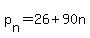 +p%5Bn%5D+=+26+%2B+90n+