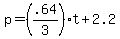 +p+=+%28+.64%2F3+%29%2At+%2B+2.2+