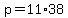 +p+=+11%2A38+