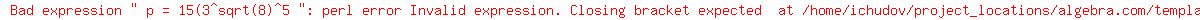 +p+=+15%283%5Esqrt%288%29%5E5+