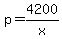 +p+=+4200%2Fx+