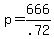 +p+=+666%2F.72+