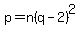 +p+=+n%28q-2%29%5E2+