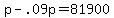 +p+-+.09p+=+81900+