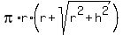 +pi%2Ar%2A%28r%2Bsqrt%28r%5E2%2Bh%5E2%29%29