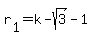 +r%5B1%5D+=+k+-+sqrt%283%29+-+1+