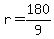 +r+=+180%2F9+