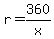 +r+=+360%2Fx+